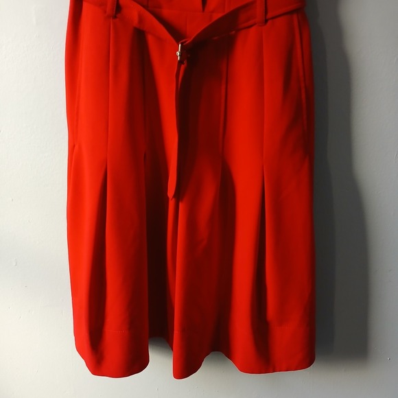 Calvin Klein Women's Size 4 Dress Knee Length Ruffle Belted Button Up Pleated - Picture 4 of 16